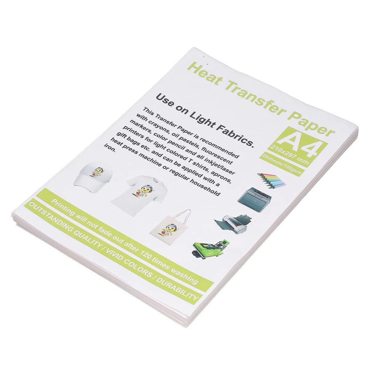Cryfokt 100 szt. Papier Termotransferowy A4 do Drukarki Atramentowej Żelazko na Transfer do Lekkich Tkanin Jasne Kolory Łza DIY Prezenty T Shirt Niestandardowe Projekty Rękodzielnicze