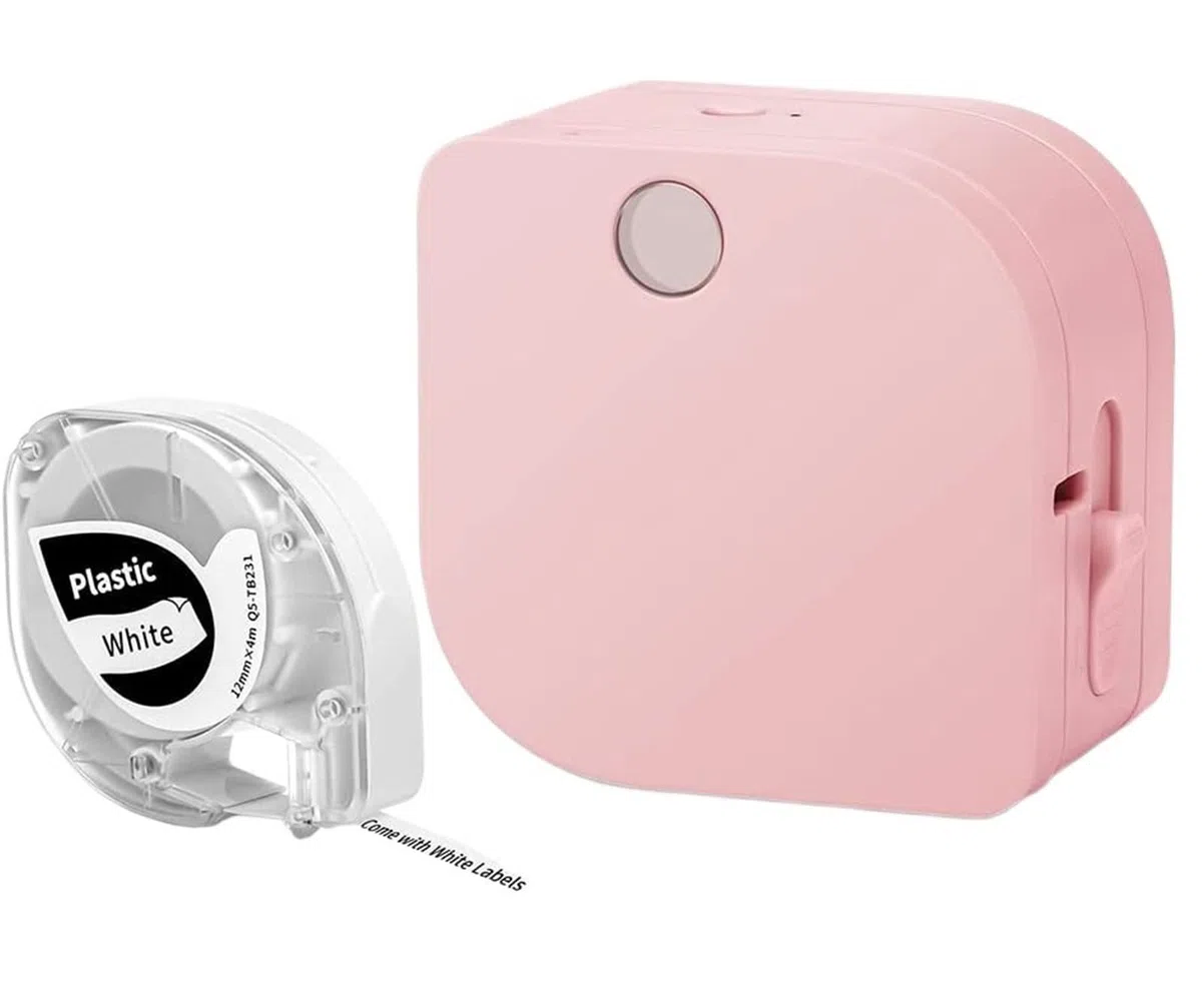 Producent etykiet, P12 Mini Protable Printer Label Maker Bezprzewodowa Etykieciarka Kompatybilna, do domu, kuchni, biura(Pink P12)