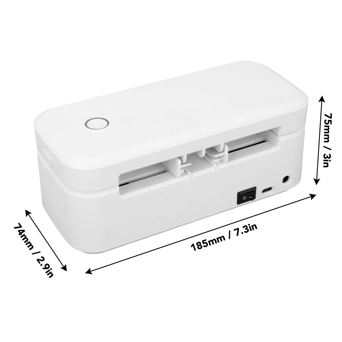 Jeffergarden Termiczna Drukarka Etykiet, 4x6, 200 Dpi, Drukarka Etykiet Wysyłkowych z łącznością Bluetooth USB do Komputera, Tabletu z Telefonem Komórkowym, Domowe Biuro, Centra Handlowe (wtyczka UE)