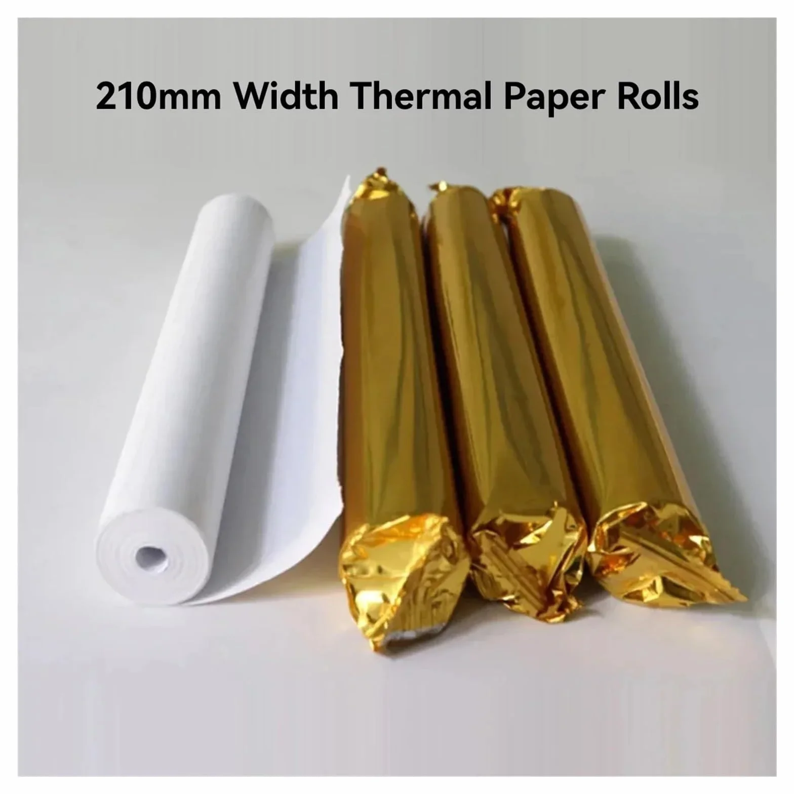 Rolki papieru termicznego, Rolki papieru termicznego A4 210x30mm do drukarki przenośnej(4 Rolls)